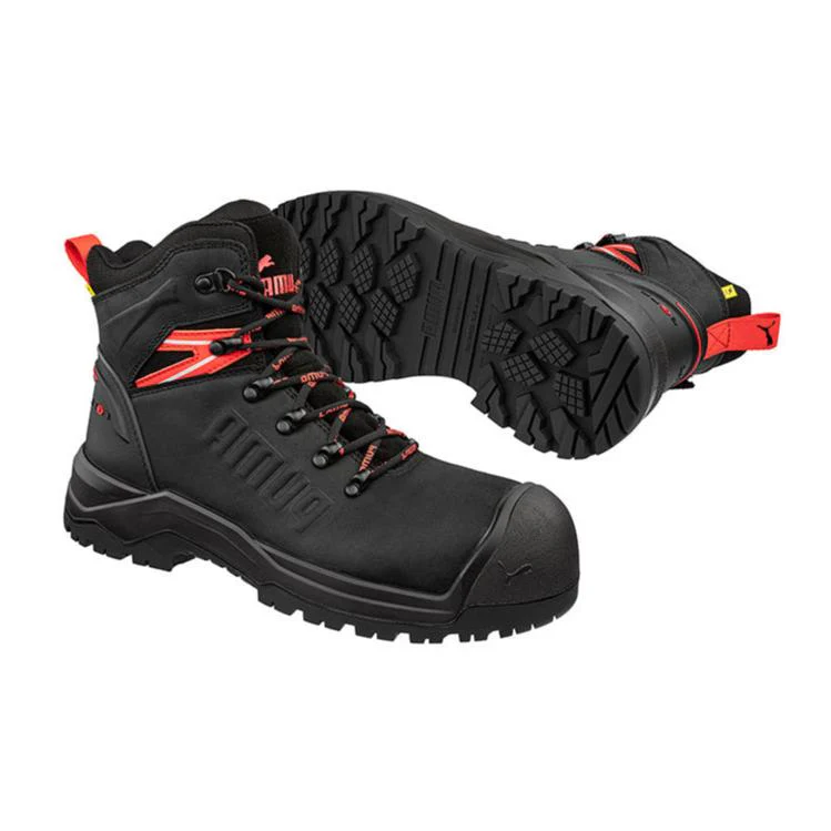 Puma Black Iron HD Mid Fibreglass Toe Cap Zip Sided Lace Up Safety Boot With Scuff Cap (632747) (Pre Order) - Image 2