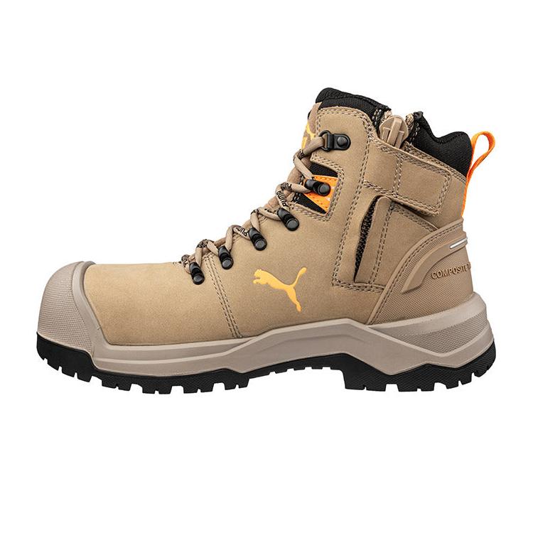 Puma Stone Iron HD Mid Fibreglass Toe Cap Zip Sided Lace Up Safety Boot With Scuff Cap (632757) (Pre Order)