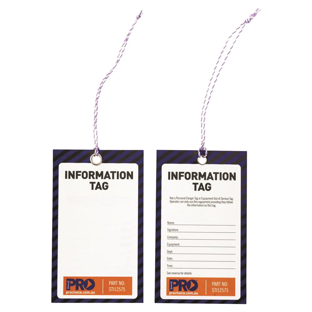Safety Tag - 125mm X 75mm Information (STI12575)