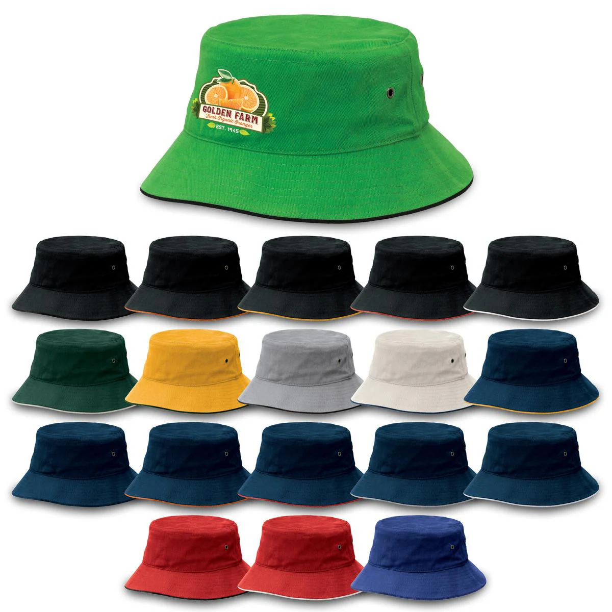 Sandwich Brim Bucket Hat - Pack of 25 (4007)