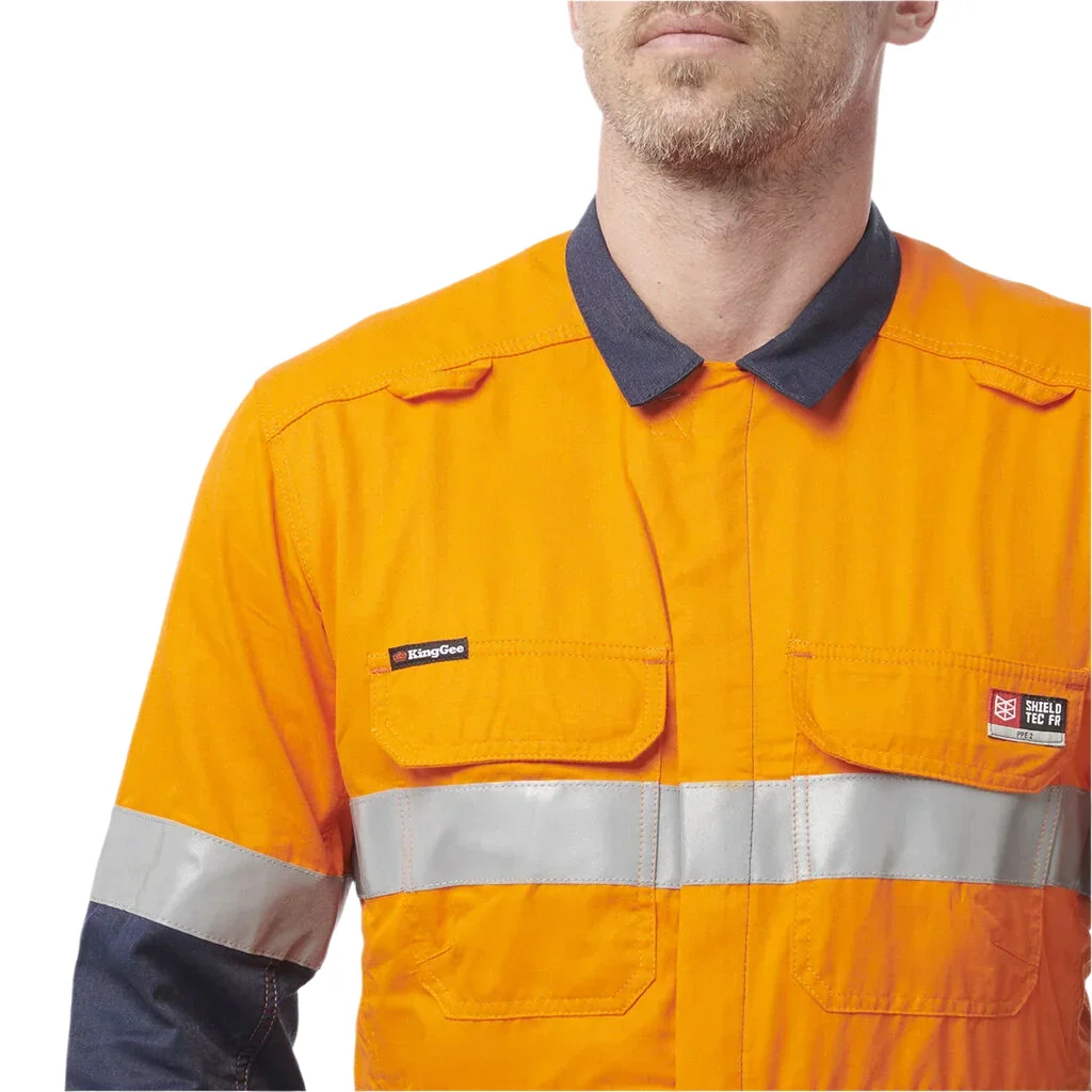 KingGee ShieldTec FR Hi Vis Two Tone Coverall With FR Tape (Y00055) - Image 3