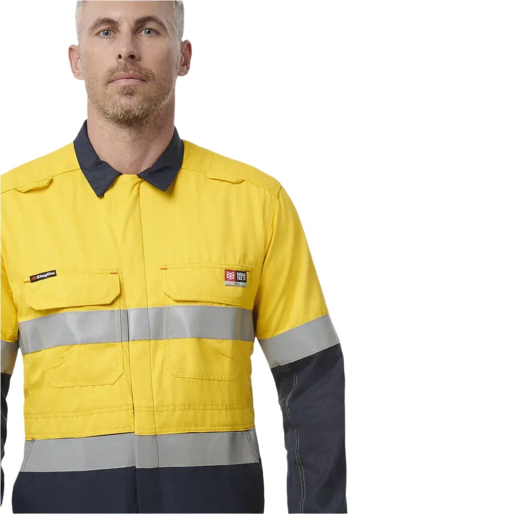 KingGee ShieldTec FR Hi Vis Two Tone Coverall With FR Tape (Y00055) - Image 4