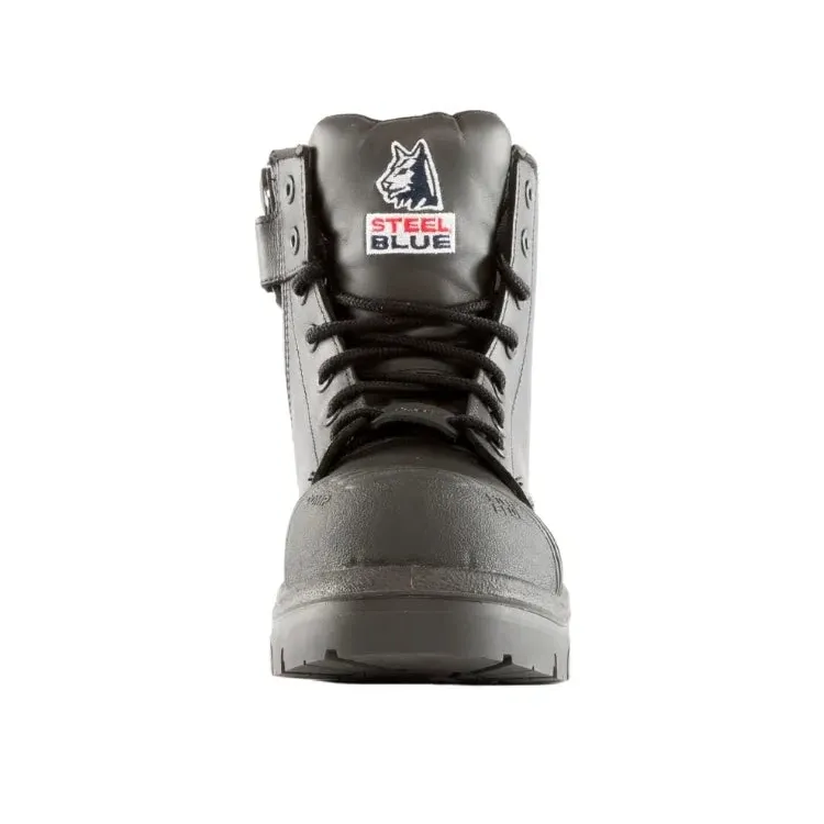 Steel Blue Black Argyle Ladies Zip Sided Lace Up Scuff Composite Toe Safety Boots (518579) (Pre Order) - Image 2
