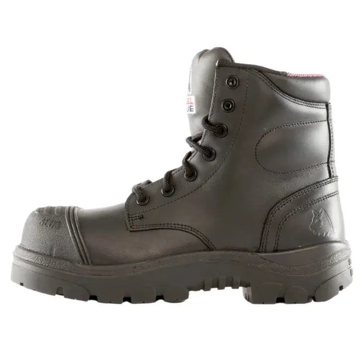 Steel Blue Black Argyle Ladies Zip Sided Lace Up Scuff Composite Toe Safety Boots (518579) (Pre Order) - Image 3