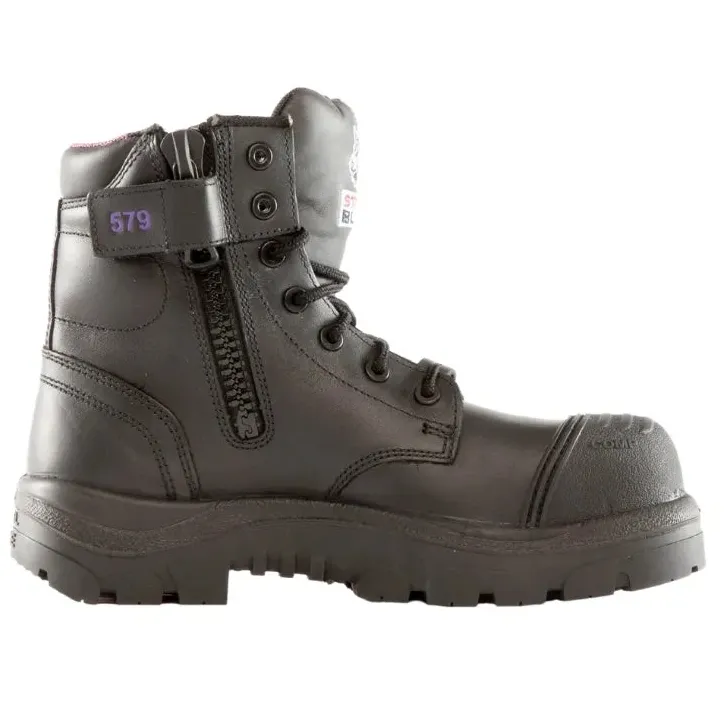 Steel Blue Black Argyle Ladies Zip Sided Lace Up Scuff Composite Toe Safety Boots (518579) (Pre Order) - Image 5