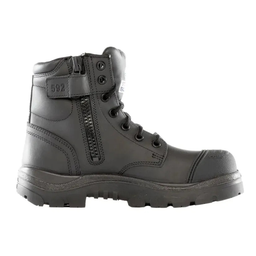 Steel Blue Black Argyle Zip Sided Lace Up Scuff Composite Toe Safety Boots (318592) (Pre Order) - Image 4