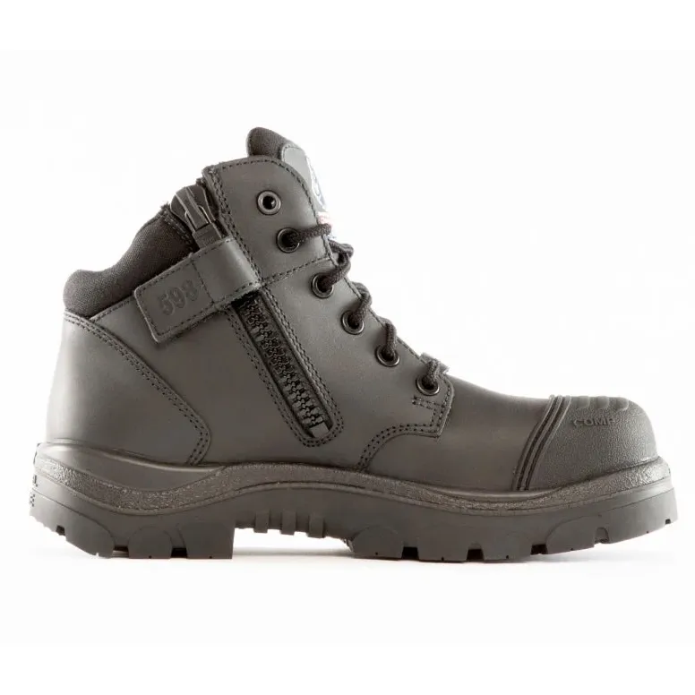 Steel Blue Black Parkes Zip Sided Lace Up Scuff Composite Safety Boots (318598) (Pre Order) - Image 5