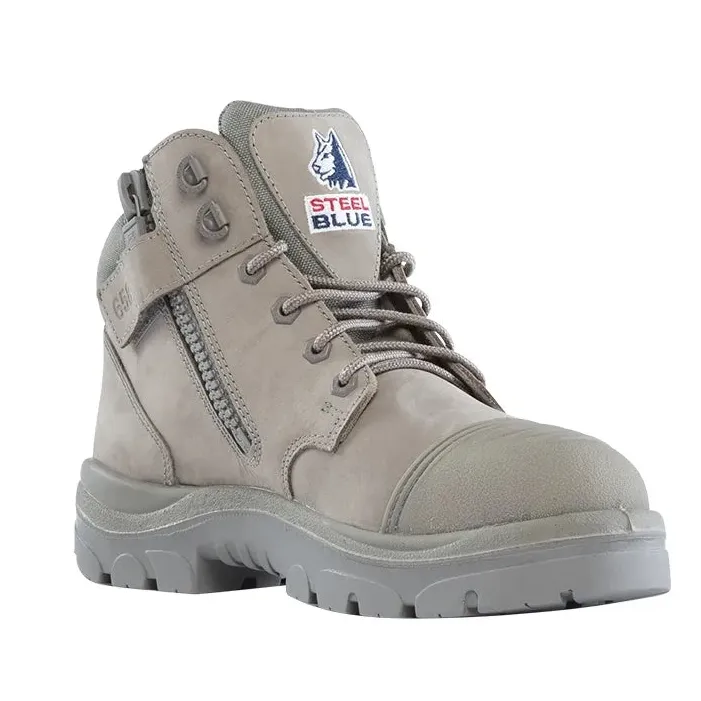 Steel Blue Granite Parkes Zip Sided Lace Up Steel Cap Safety Boot With Scuff Cap (312658) (Pre Order)