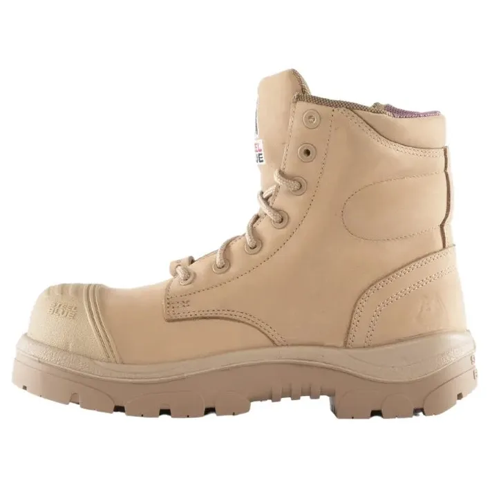 Steel Blue Sand Argyle Ladies Zip Sided Lace Up Scuff Composite Toe Safety Boots (518579) (Pre Order) - Image 3