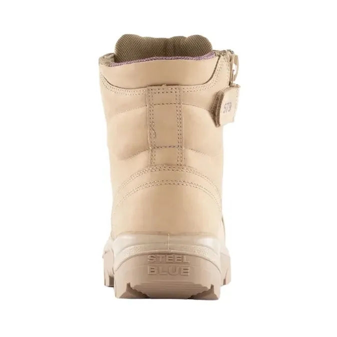 Steel Blue Sand Argyle Ladies Zip Sided Lace Up Scuff Composite Toe Safety Boots (518579) (Pre Order) - Image 4