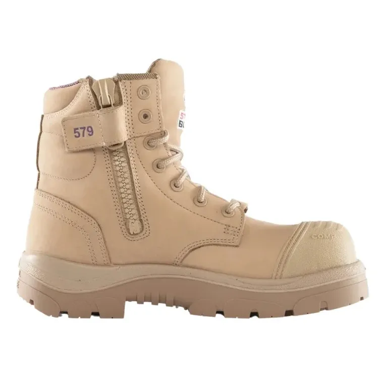 Steel Blue Sand Argyle Ladies Zip Sided Lace Up Scuff Composite Toe Safety Boots (518579) (Pre Order) - Image 5