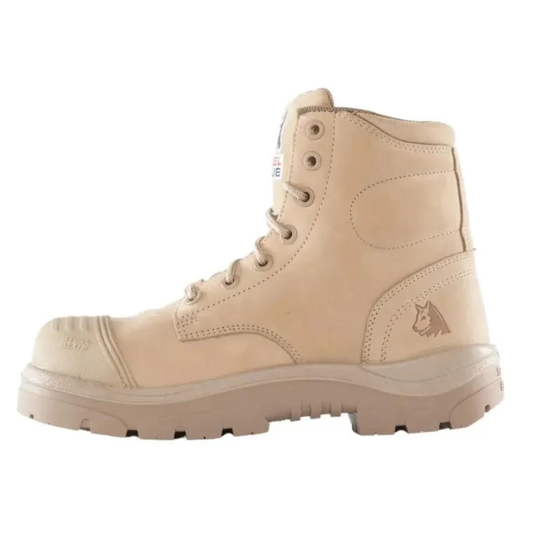 Steel Blue Sand Argyle Zip Sided Lace Up Scuff Composite Toe Safety Boots (318592) (Pre Order) - Image 4