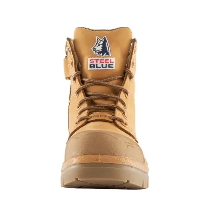 Steel Blue Wheat Argyle Zip Sided Lace Up Scuff Composite Toe Safety Boots (318592) (Pre-Order) - Image 2