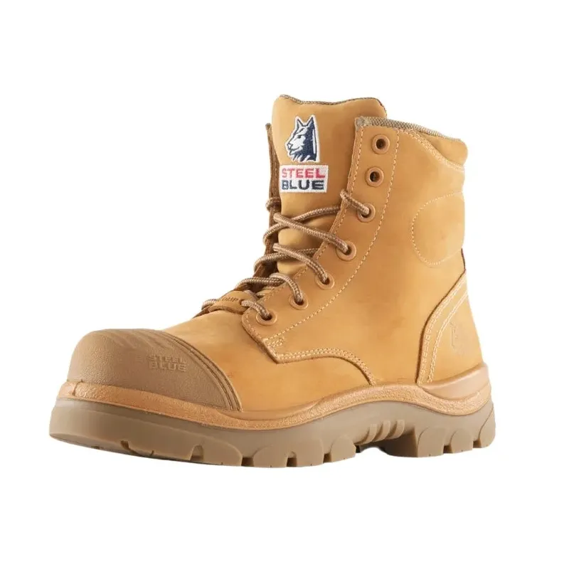 Steel Blue Wheat Argyle Zip Sided Lace Up Scuff Composite Toe Safety Boots (318592) (Pre-Order) - Image 3