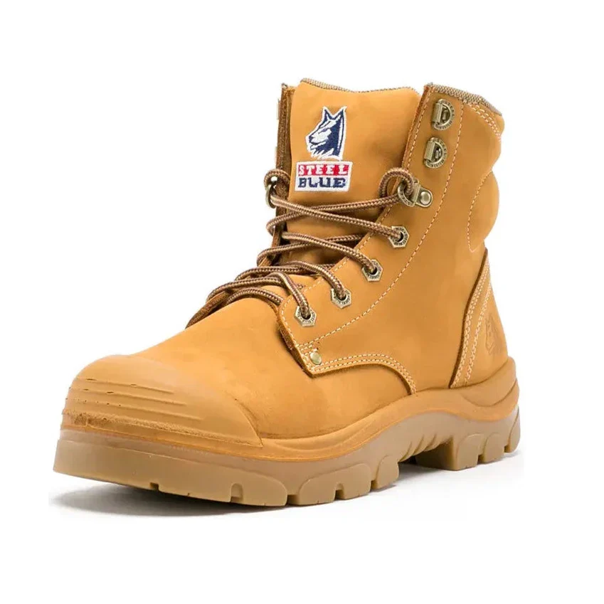 Steel Blue Wheat Argyle Zip Sided Lace Up Steel Toe Cap Safety Boot With Bump Cap (332152) (Pre-Order) - Image 2