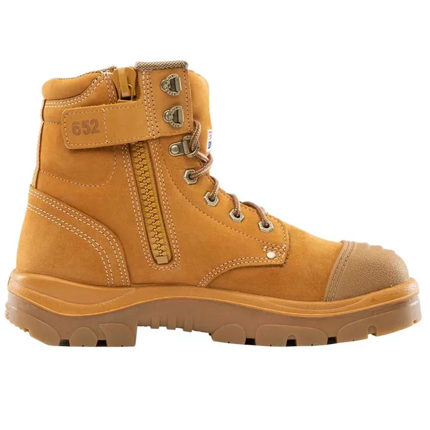 Steel Blue Wheat Argyle Zip Sided Lace Up Steel Toe Safety Boot With Scuff Cap (312652) - Image 2