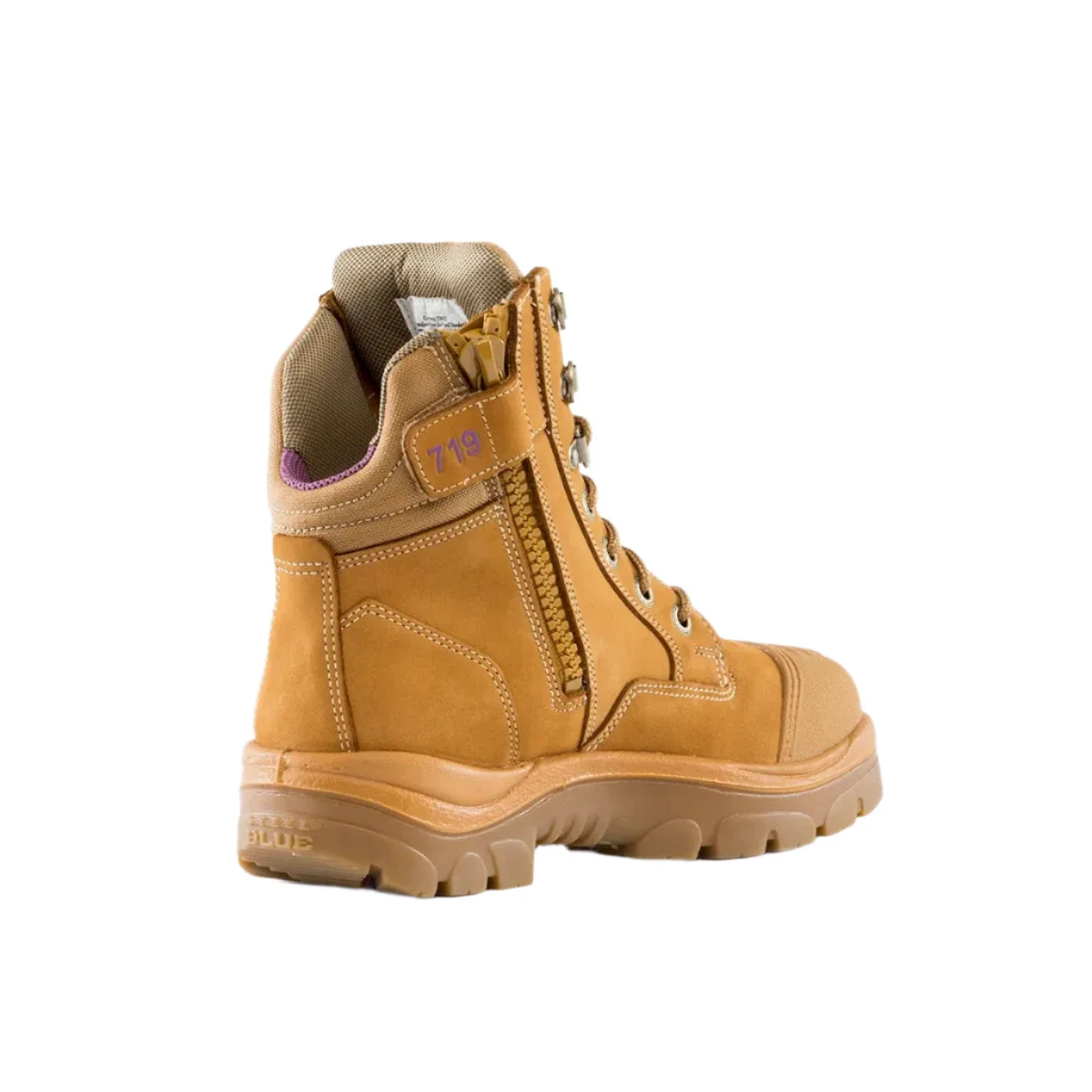 Steel Blue Wheat Ladies Southern Cross Zip Sided Lace Up Steel Toe Cap Safety Boot With Scuff Cap (512719) (Pre-Order) - Image 3