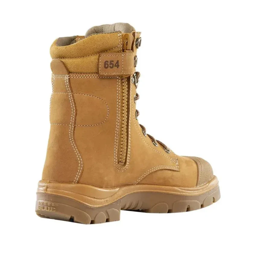 Steel Blue Wheat Portland Zip Sided Lace Up Steel Toe Cap Safety Boot With Scuff Cap (312654) (Pre-Order) - Image 3