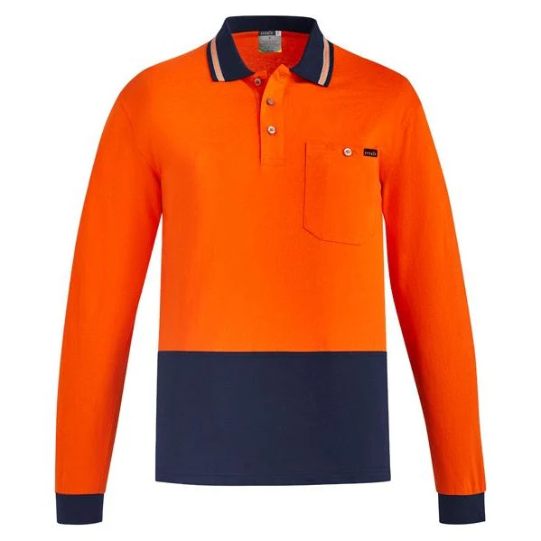 Syzmik Mens Hi Vis Cotton L/S Polo (ZH430) - Image 2