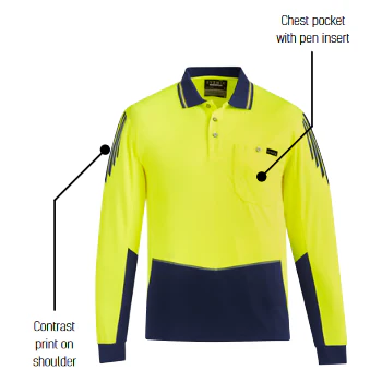 Syzmik Mens Hi Vis Flux L/S Polo (ZH310) - Image 12