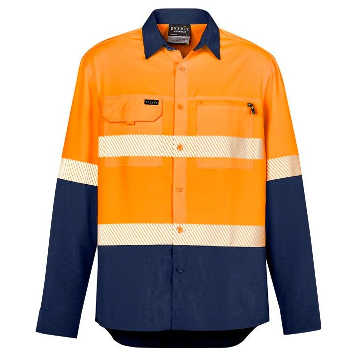 Syzmik Mens Hi Vis Outdoor Segmented Tape L/S Shirt (ZW470) - Image 3
