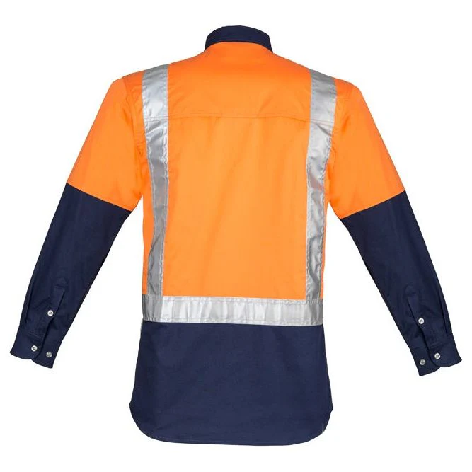 Syzmik Mens Hi Vis Spliced Industrial Shirt - Shoulder Taped (ZW124) - Image 4