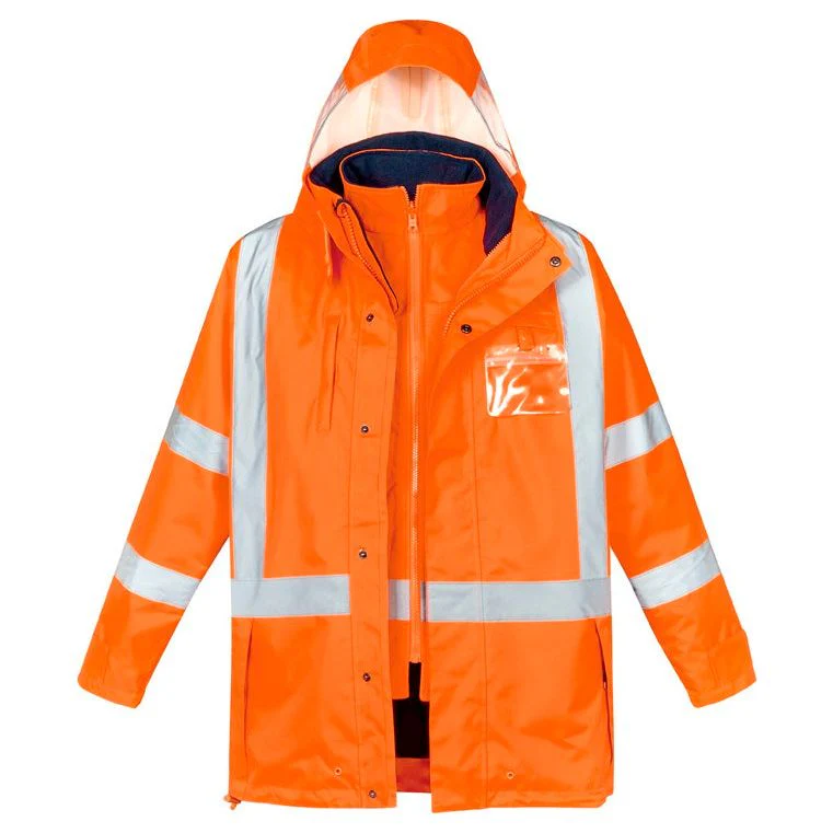 Syzmik Mens Hi Vis X Back Taped 4 in 1 Waterproof Jacket (ZJ616) - Image 2