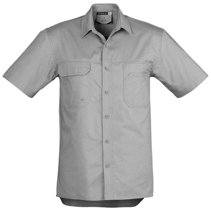 Syzmik Mens Light Weight Tradie Shirt - Short Sleeve (ZW120) - Image 4