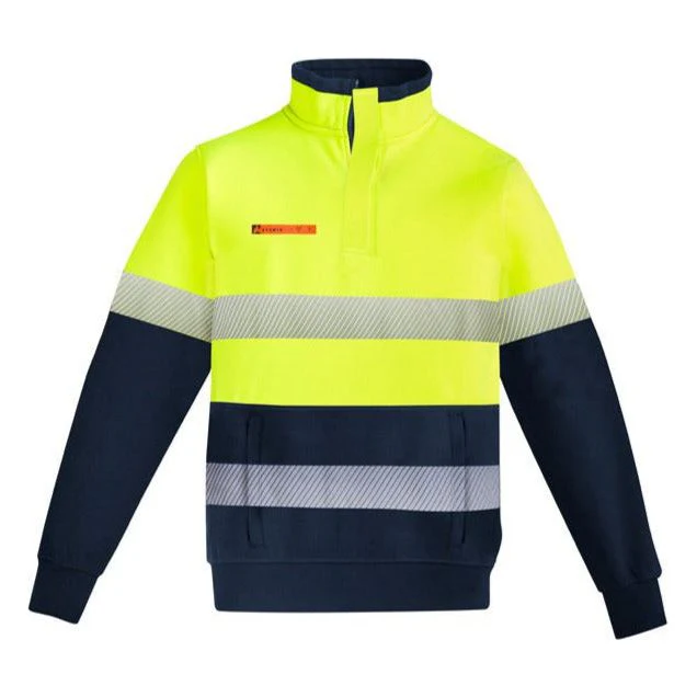 Syzmik Mens Orange Flame HRC 2 Hoop Taped 1/4 Zip Brushed Fleece (ZT150) - Image 2
