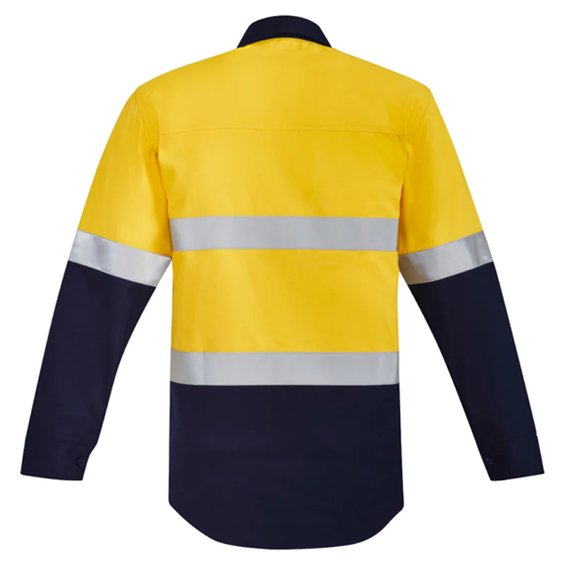 Syzmik Mens Orange Flame HRC 2 Hoop Taped Closed Front Spliced Shirt (ZW143) - Image 3