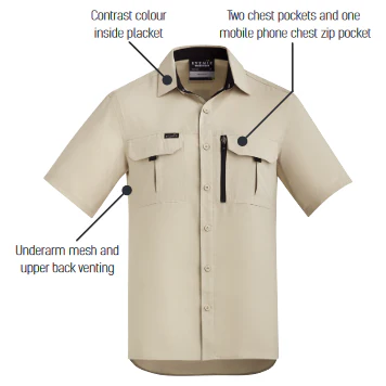 Syzmik Mens Outdoor Short Sleeve Shirt (ZW465) - Image 9
