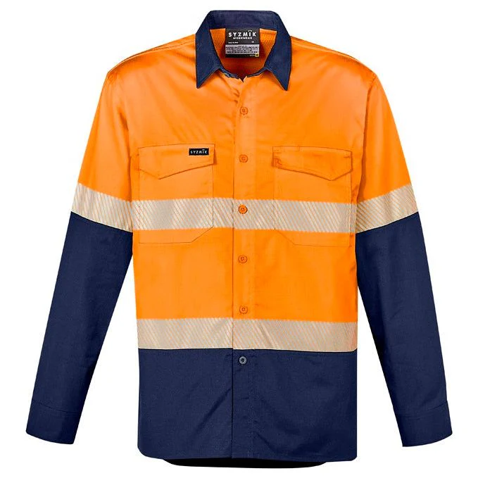 Syzmik Mens Rugged Cooling Hi Vis Segmented Tape L/S Shirt (ZW229)