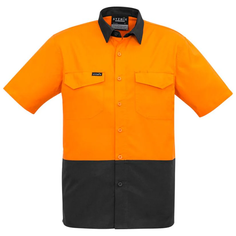 Syzmik Mens Rugged Cooling Hi Vis Spliced S/S Shirt (ZW815) - Image 4