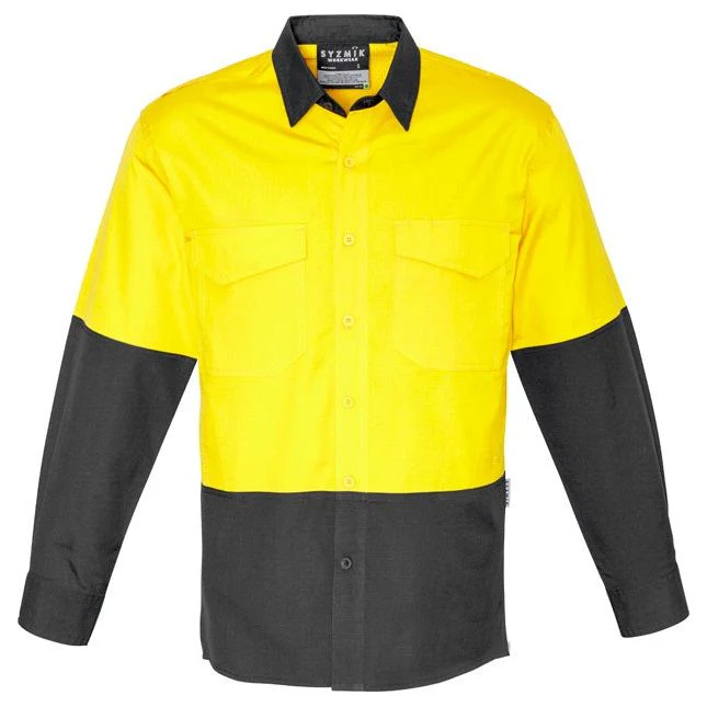 Syzmik Mens Rugged Cooling Hi Vis Spliced Shirt (ZW128) - Image 3