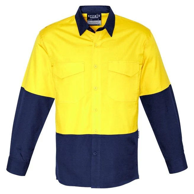 Syzmik Mens Rugged Cooling Hi Vis Spliced Shirt (ZW128) - Image 4
