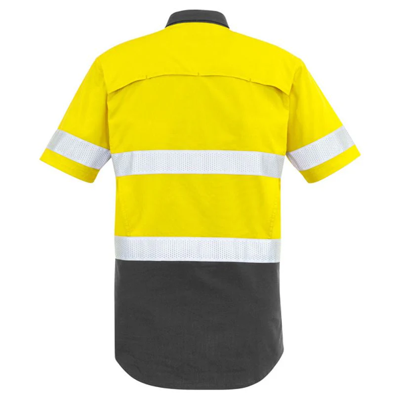 Syzmik Mens Rugged Cooling Taped Hi Vis Spliced S/S Shirt (ZW835) - Image 7