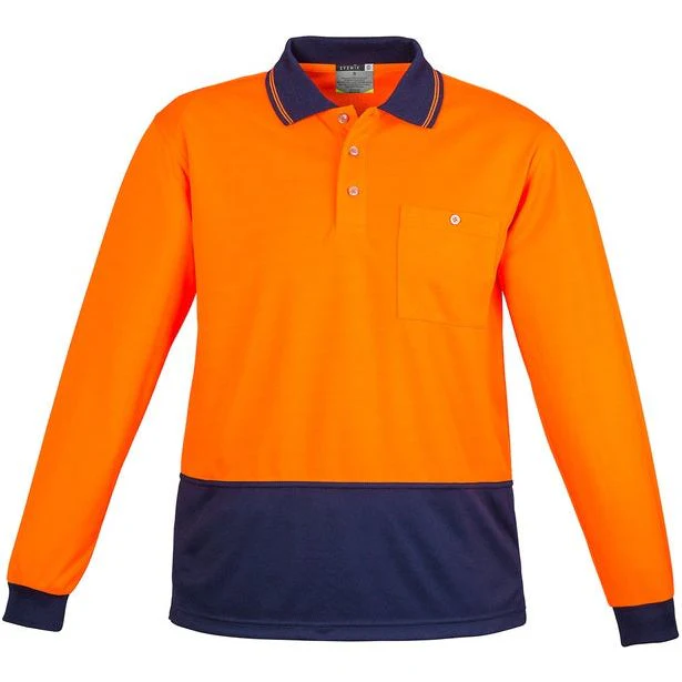 Syzmik Unisex Hi Vis Basic Spliced Polo - Long Sleeve (ZH232) - Image 2