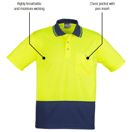Syzmik Unisex Hi Vis Basic Spliced Polo - Short Sleeve (ZH231) - Image 13