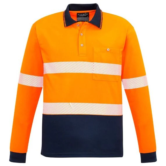 Syzmik Unisex Hi Vis Segmented L/S Polo - Hoop Taped (ZH530)