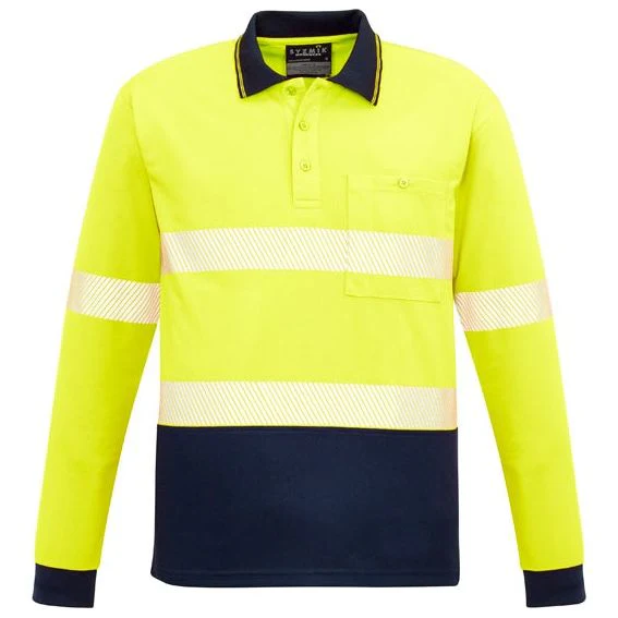 Syzmik Unisex Hi Vis Segmented L/S Polo - Hoop Taped (ZH530) - Image 3