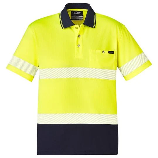 Syzmik Unisex Hi Vis Segmented S/S Polo - Hoop Taped (ZH535) - Image 3