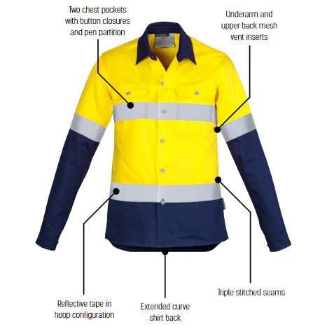 Syzmik Womens Hi Vis Spliced Industrial Shirt - Hoop Taped (ZWL123) - Image 5