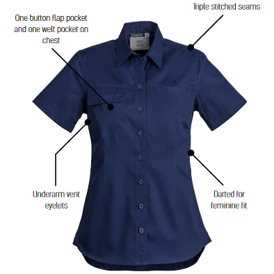 Syzmik Womens Lightweight Tradie S/S Shirt (ZWL120) - Image 9
