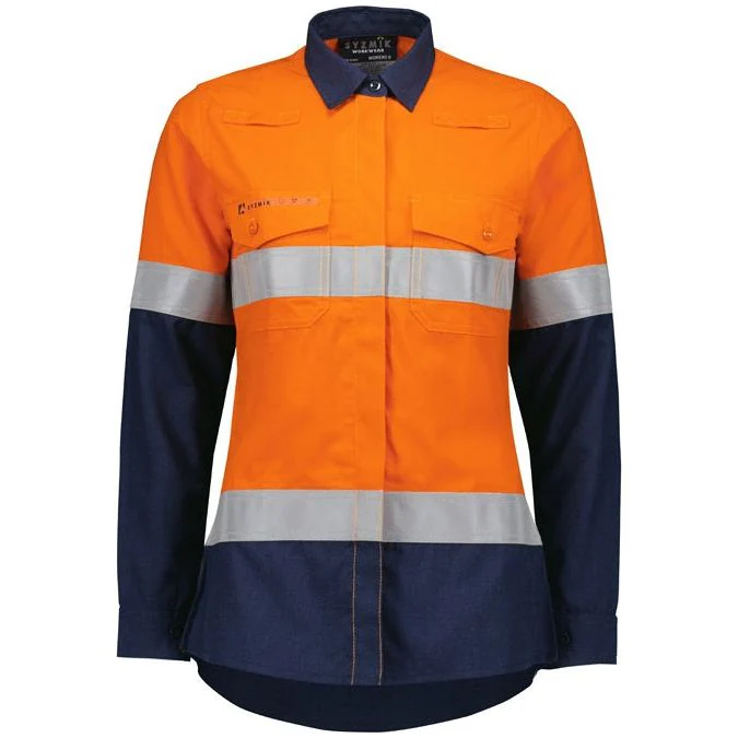 Syzmik Womens Orange Flame Lightweight Ripstop Taped Shirt (ZW170)