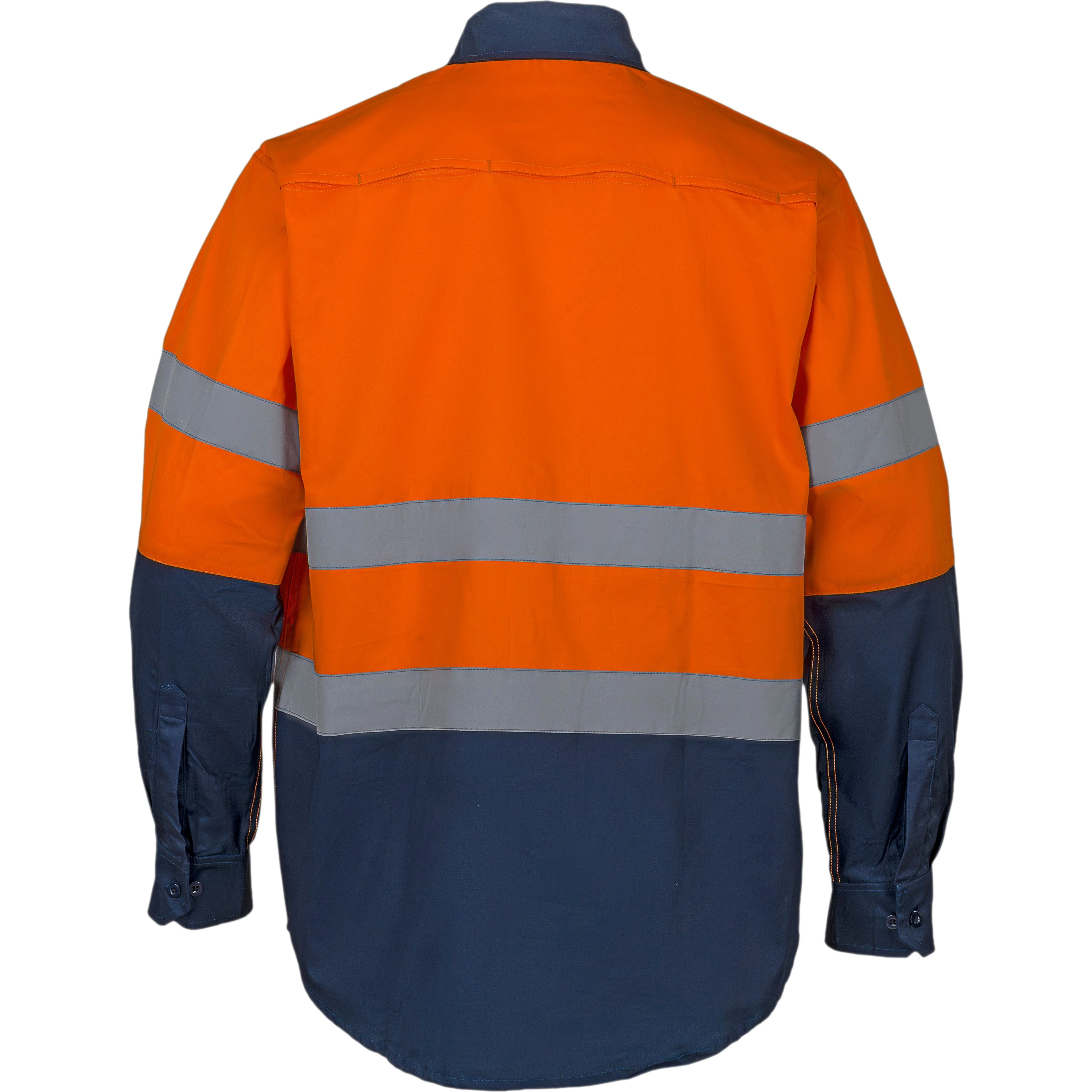 Tradesman Hi Vis Cotton Drill Long Sleeve Shirt With Reflective Tape (C93) - Image 2