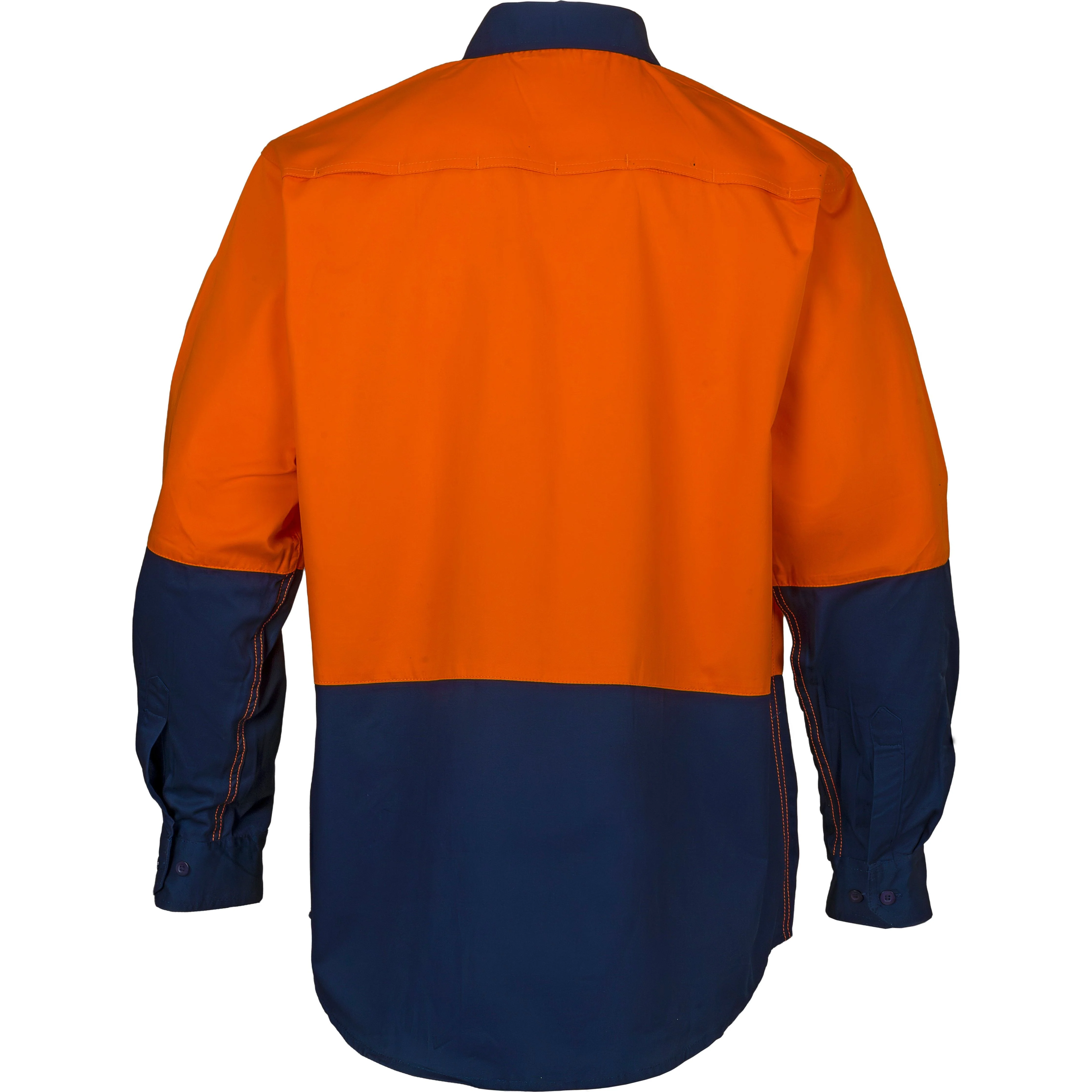 Tradesman Hi Vis Long Sleeve Closed Front Cotton Drill Shirt (CF73) - Image 2
