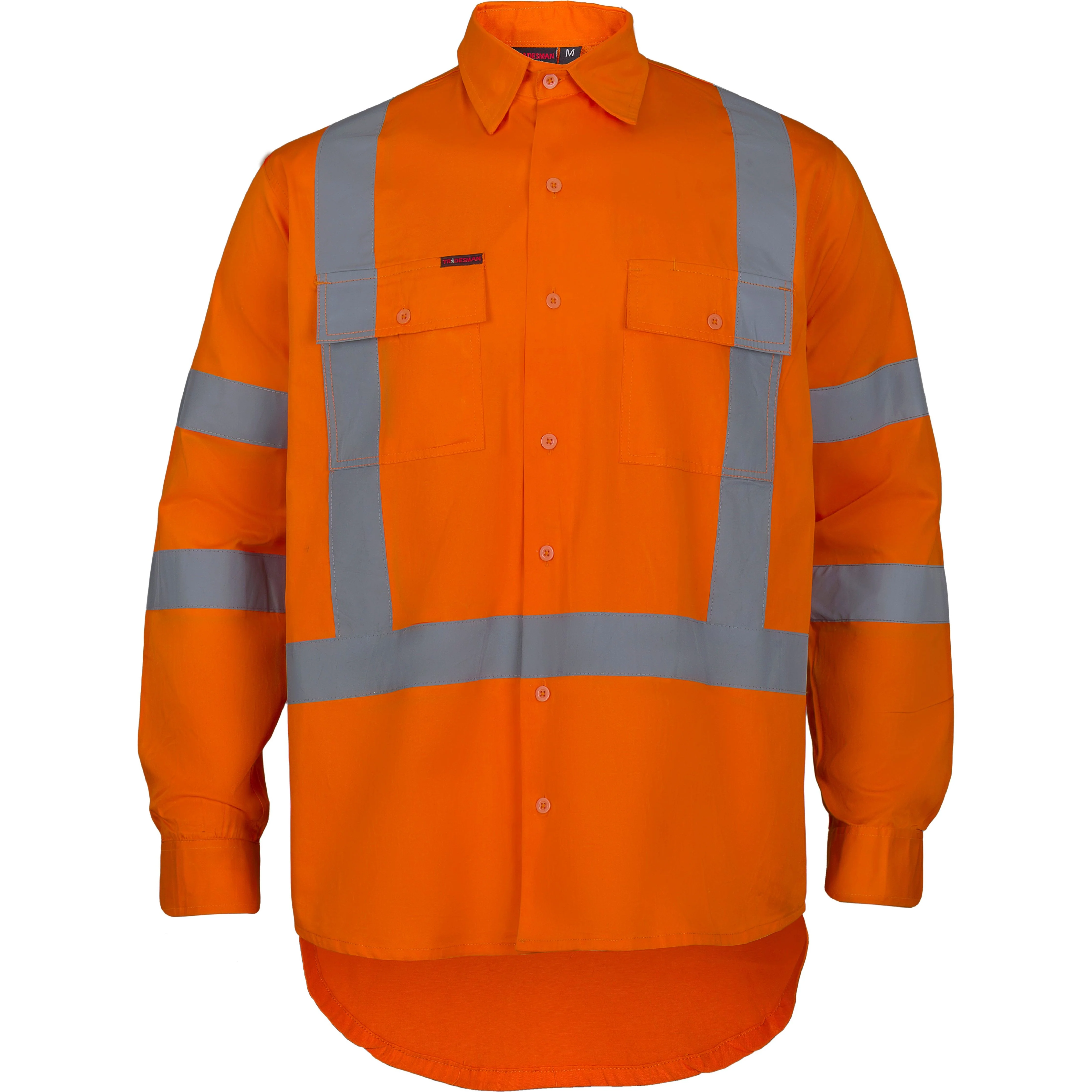 Tradesman Hi Vis Long Sleeve NSW Rail Shirt With X-Back Reflective Tape (RC93)