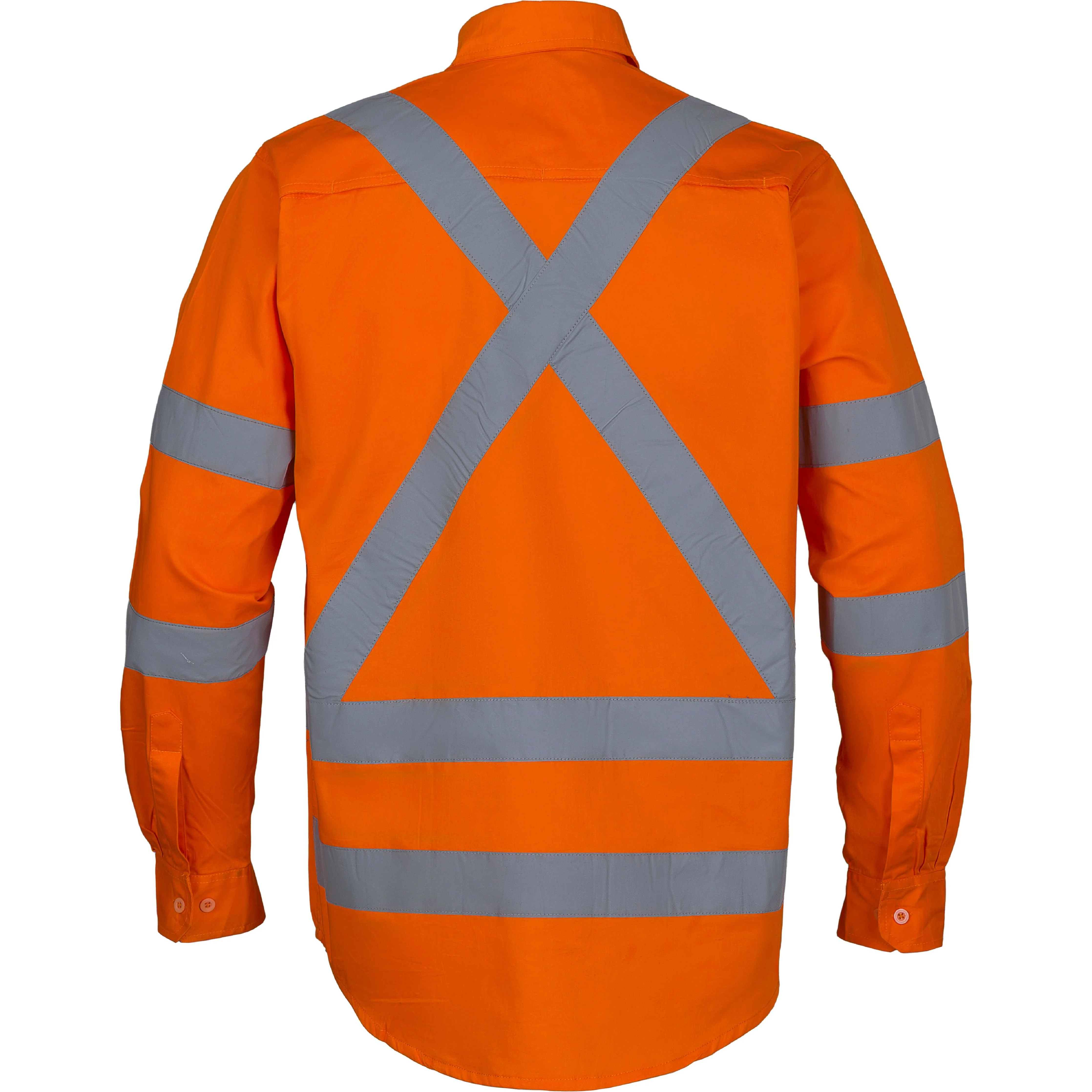 Tradesman Hi Vis Long Sleeve NSW Rail Shirt With X-Back Reflective Tape (RC93) - Image 2