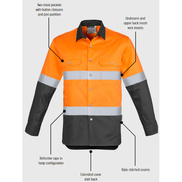 Tradies Value Pack - 3x Syzmik Mens Hi Vis Spliced Industrial Shirt - Hoop Taped (ZW123) - Image 19