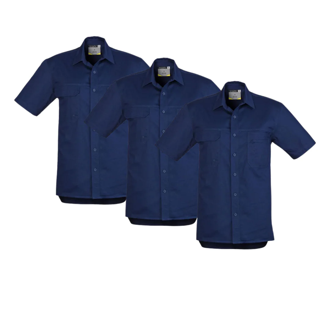 Tradies Value Pack - 3x Syzmik Mens Light Weight Tradie Shirt - Short Sleeve (ZW120) - Image 3
